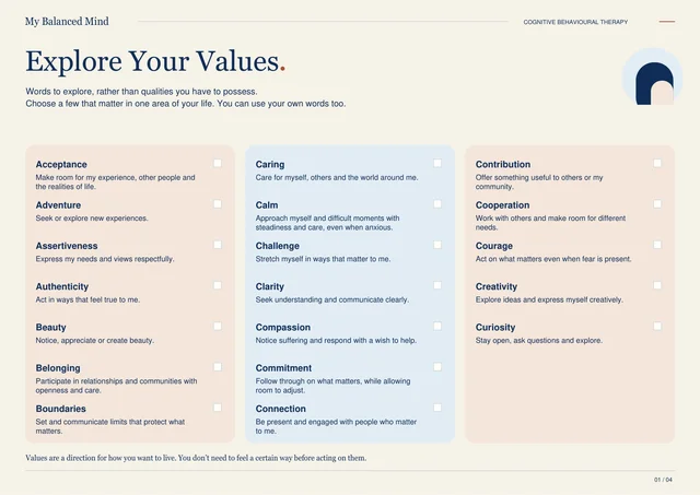 Preview of Explore Your Values