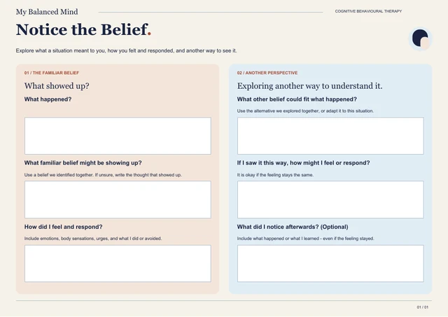 Preview of Notice the Belief
